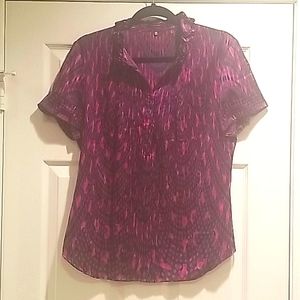Elie Tahari silk short sleeve top